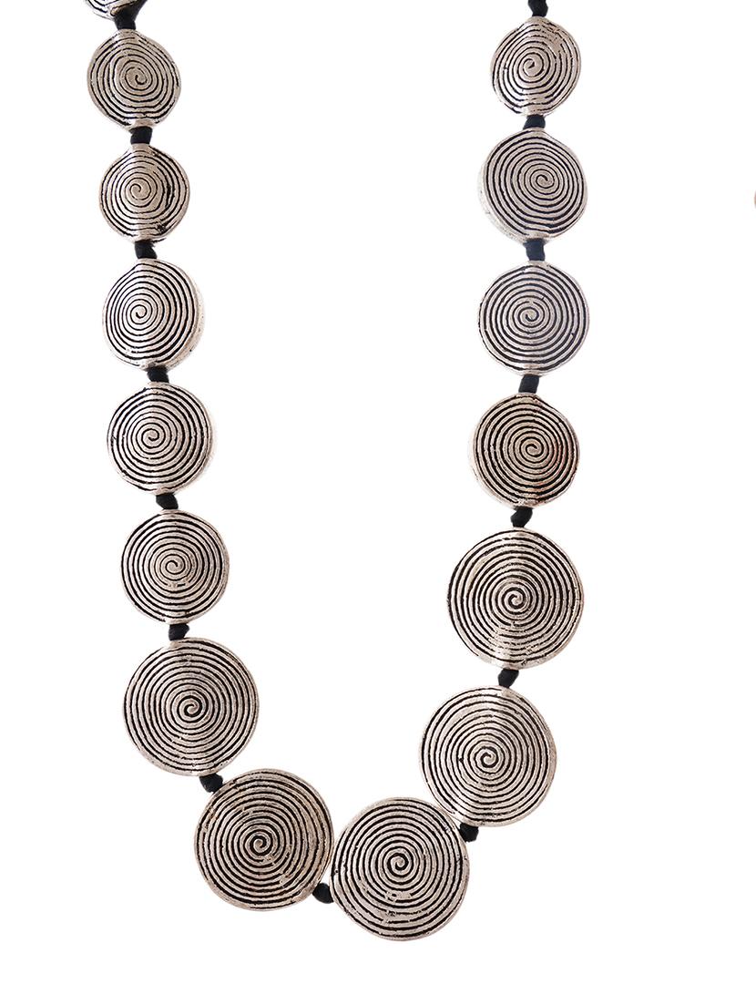 silver ethnic tribal handmade fashion long coin necklace - 21982878 - Standard Image - 2