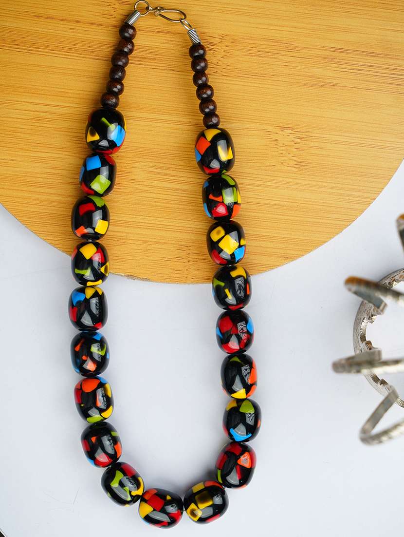 women handmade resin beaded necklace