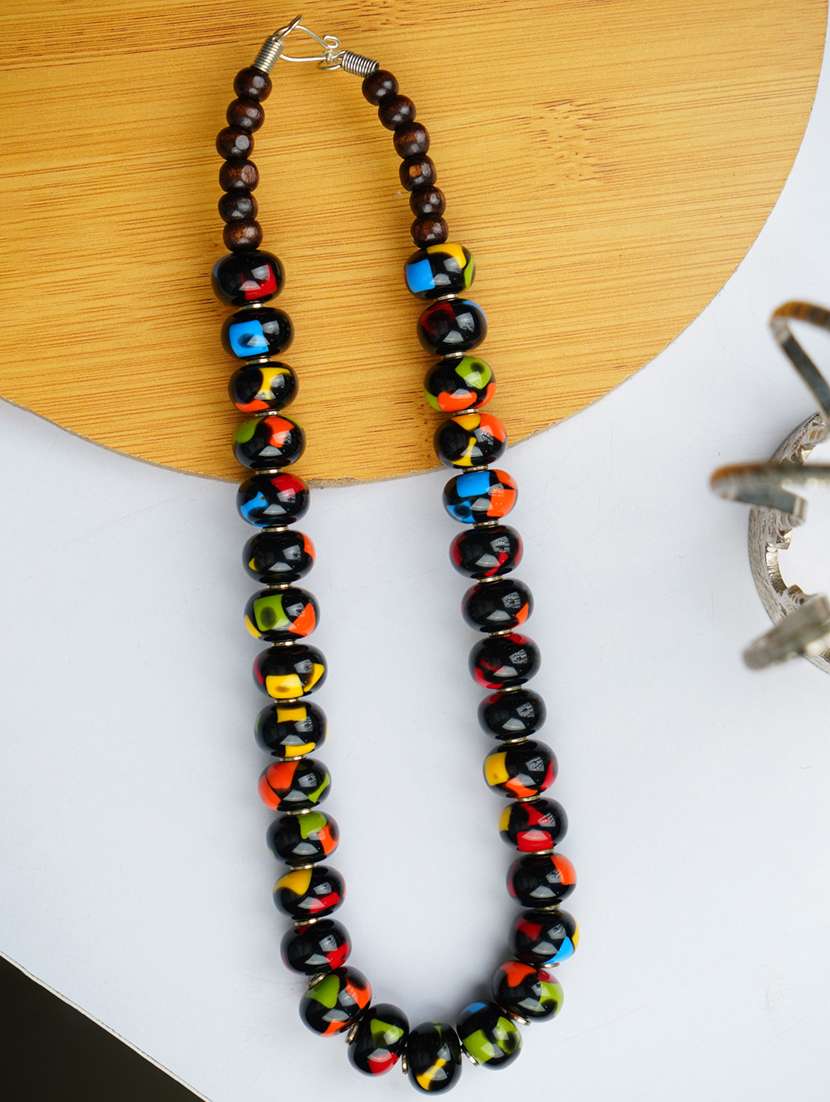 women handmade resin beaded necklace