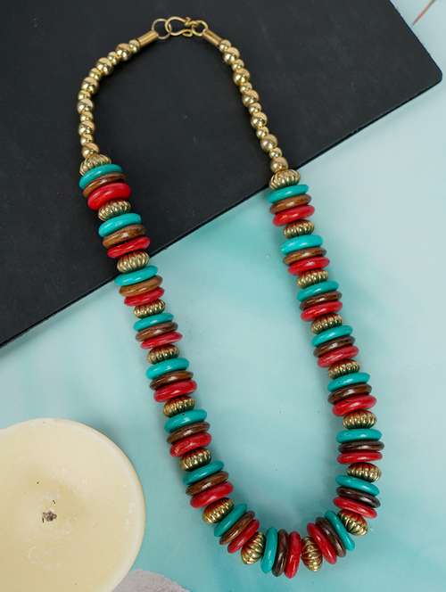 ethnic tribal handmade resin beaded fashion necklace - 21982900 -  Standard Image - 0
