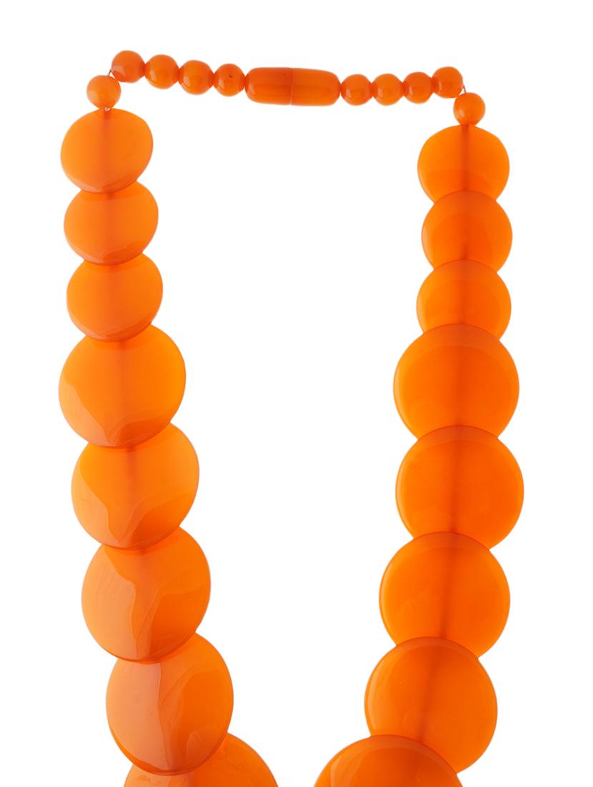 orange ethnic tribal handmade resin beaded fashion necklace - 21982903 - Standard Image - 2