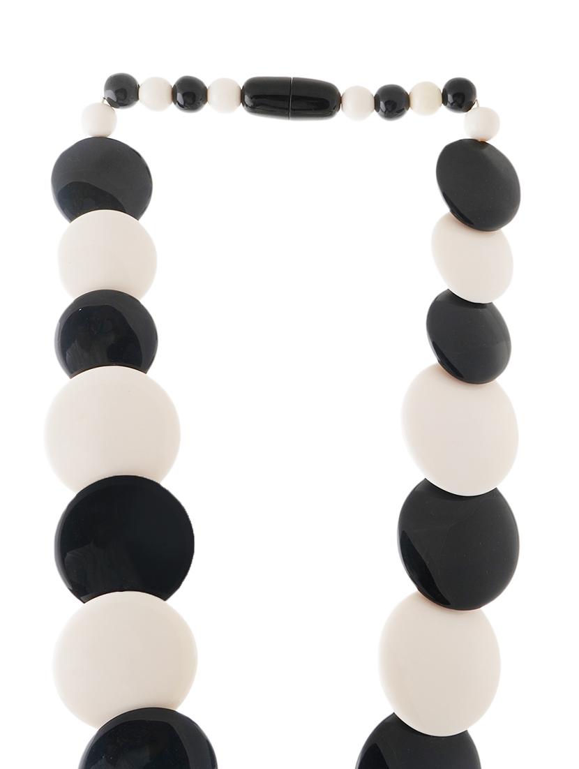 black & white ethnic tribal handmade resin beaded fashion necklace - 21982909 - Standard Image - 2