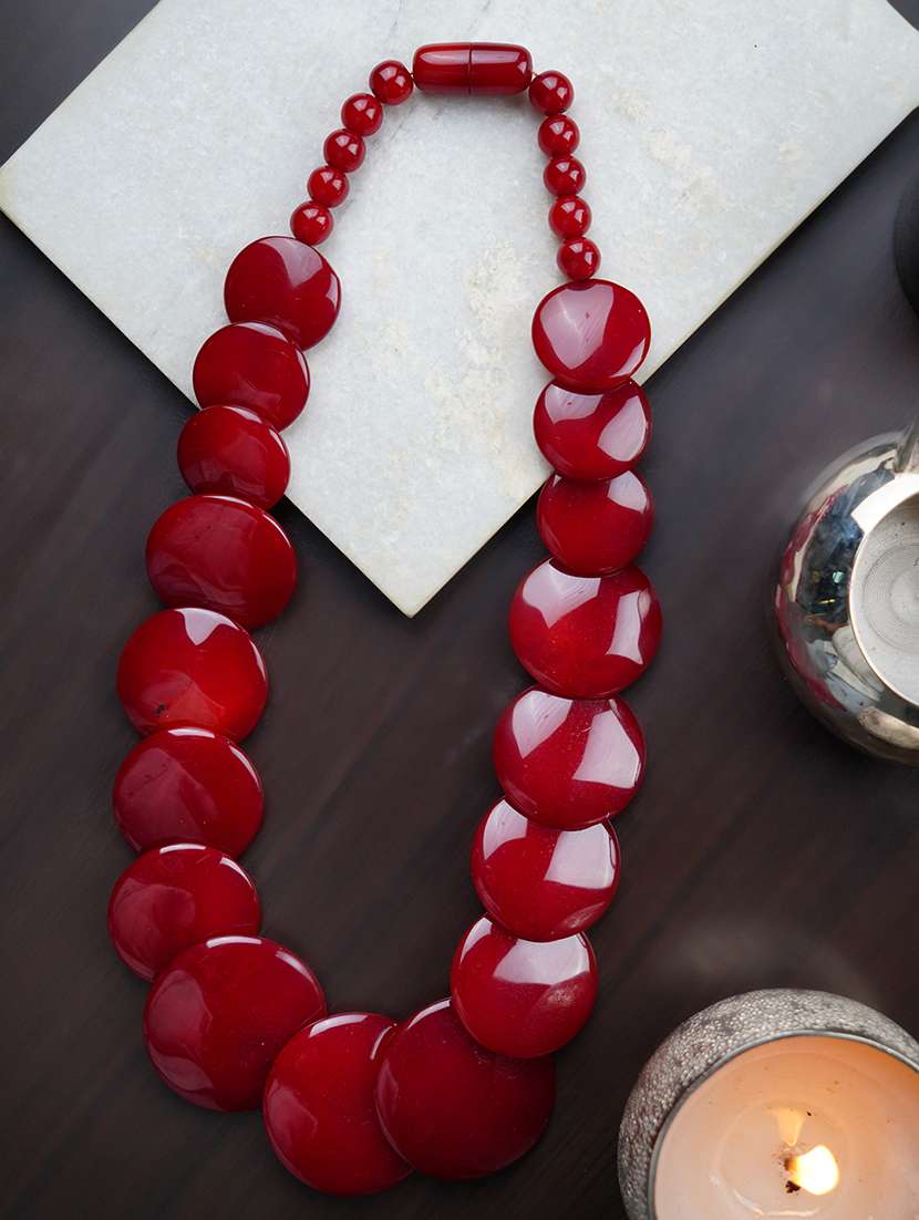 ethnic tribal handmade resin beaded fashion necklace