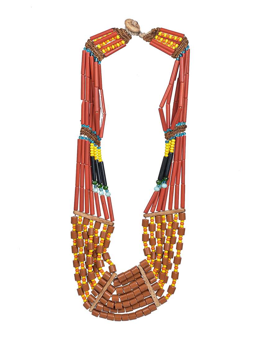 ethnic naga tribal handmade resin beaded fashion necklace