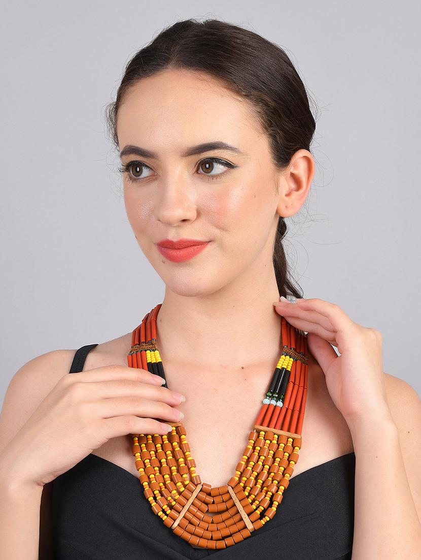 ethnic naga tribal handmade resin beaded fashion necklace - 21982919 - Standard Image - 2