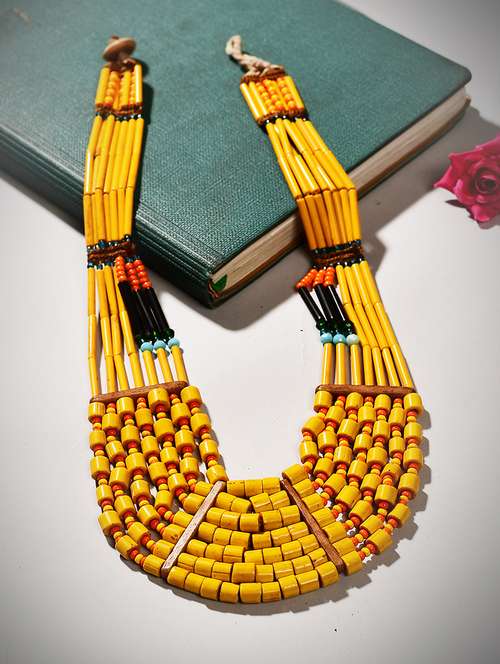 ethnic naga tribal handmade resin beaded fashion necklace - 21982920 - Standard Image - 0