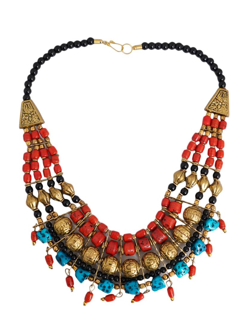 ethnic naga tribal handmade resin beaded fashion necklace - 21982926 - Standard Image - 2