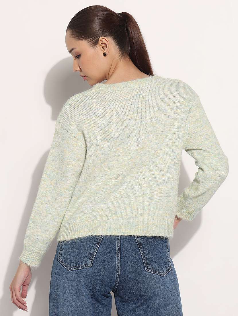 Women Embellished Long Sleeve Crop Cardigan