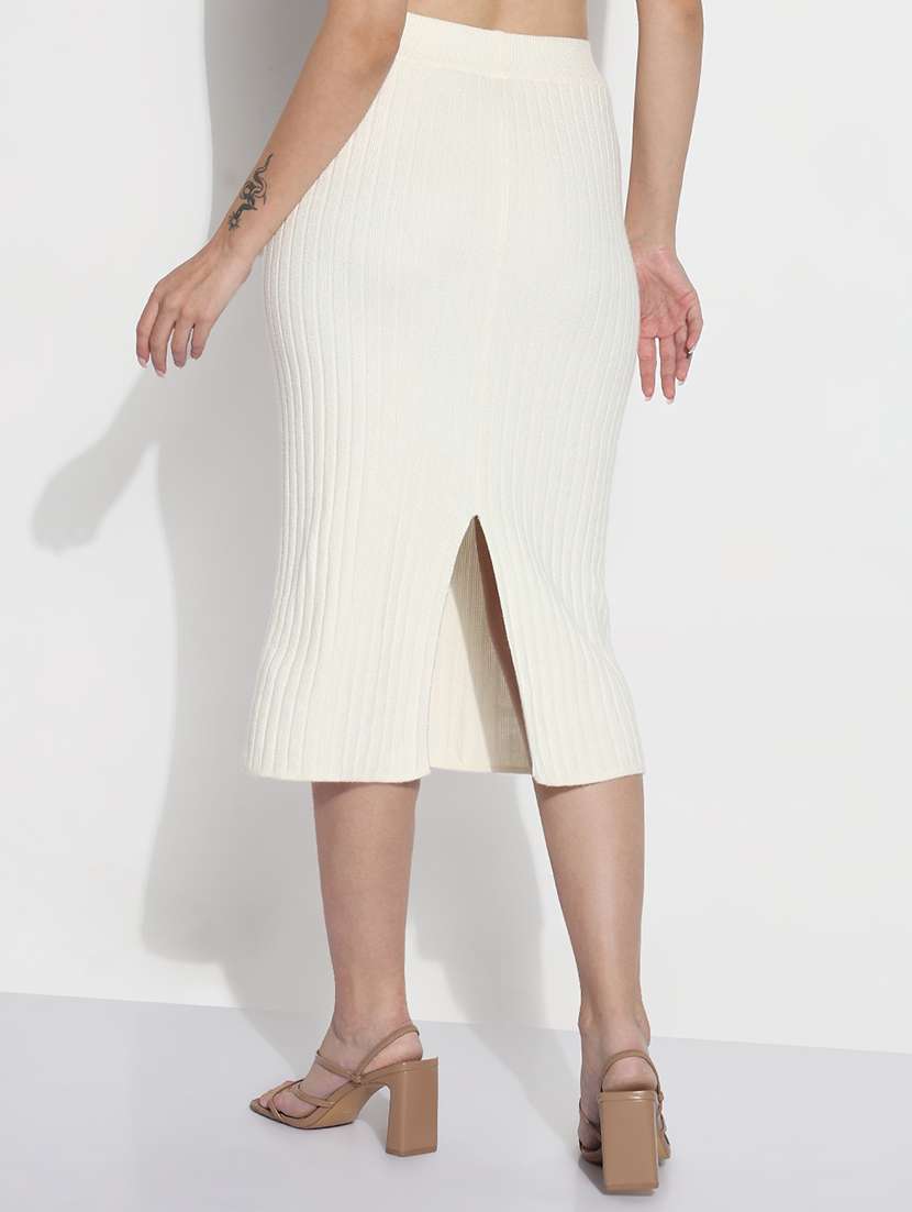 women solid high rise bodycon skirt - 21982951 -  Standard Image - 2