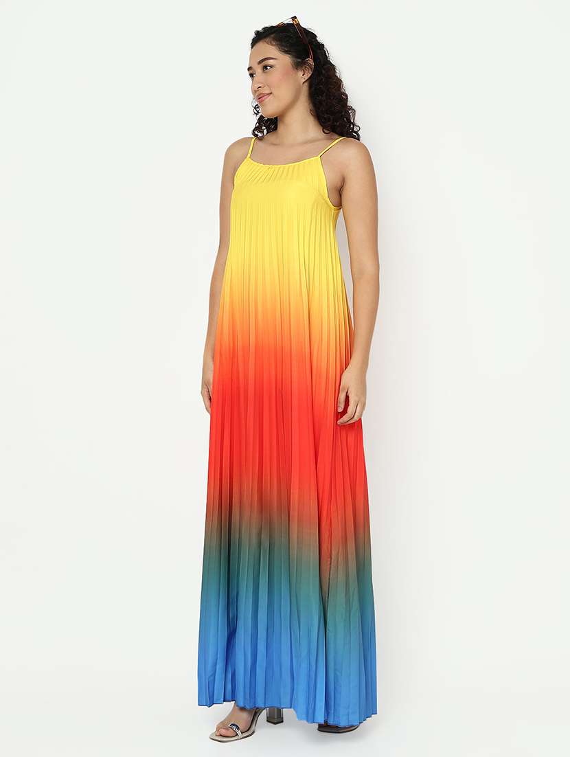 women tie & dye shoulder strap a-line dress - 21982958 -  Standard Image - 2