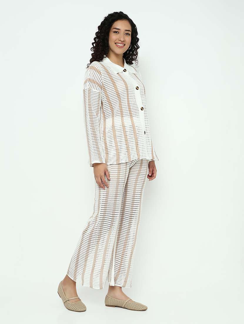 women self designed shirt and trouser co-ord set - 21982974 - Standard Image - 2