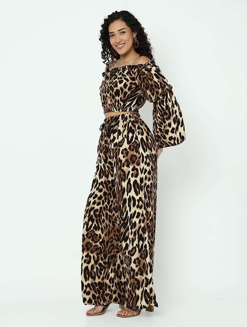 women animal print top and trouser co-ord set - 21982976 -  Standard Image - 2