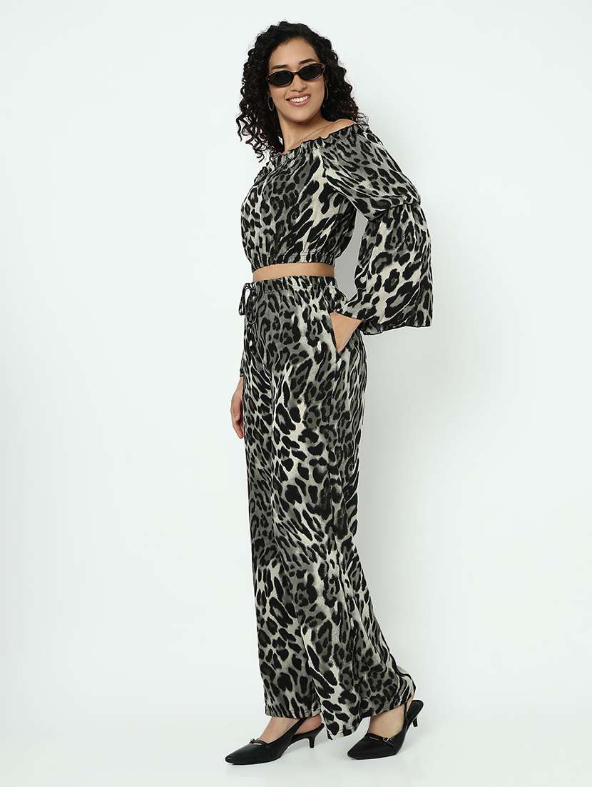 women animal print top and trouser co-ord set - 21982977 -  Standard Image - 2