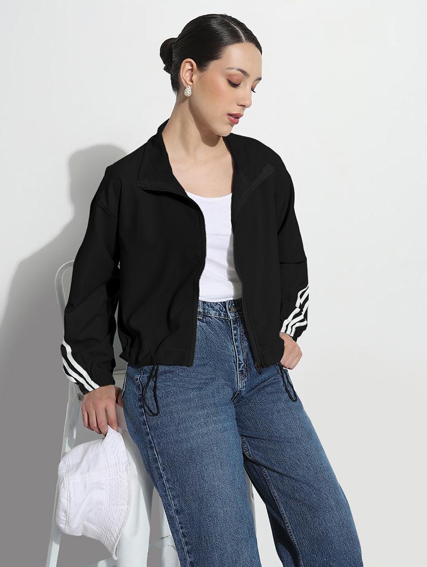 women tapered long sleeve stand collar jacket - 21983012 - Standard Image - 2