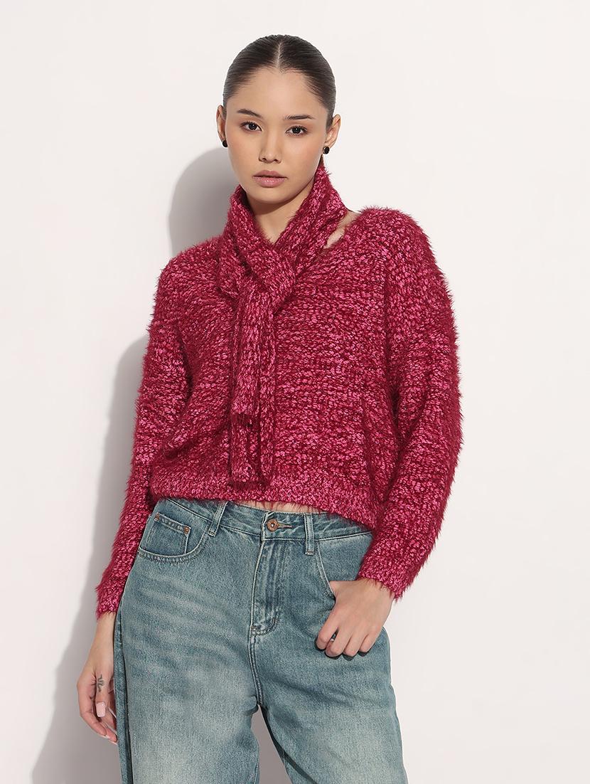 women self designed long sleeve pullover - 21983026 - Standard Image - 2