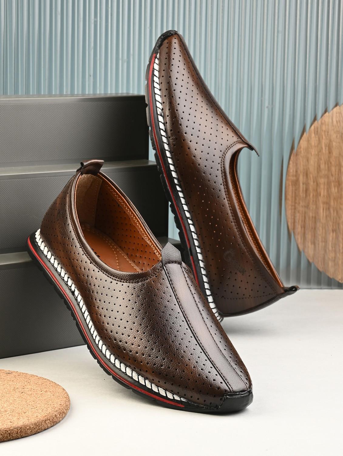 men brown slip on juti - 21983062 -  Zoom Image - 0