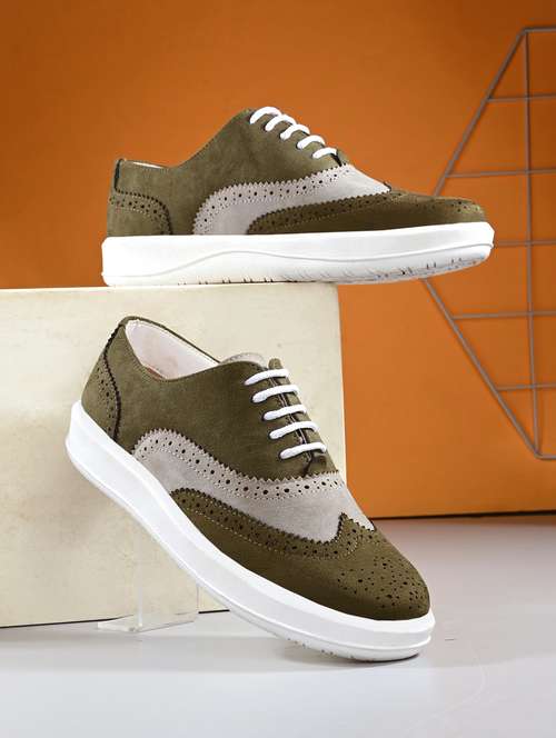 men olive lace up sneaker - 21983064 - Standard Image - 0