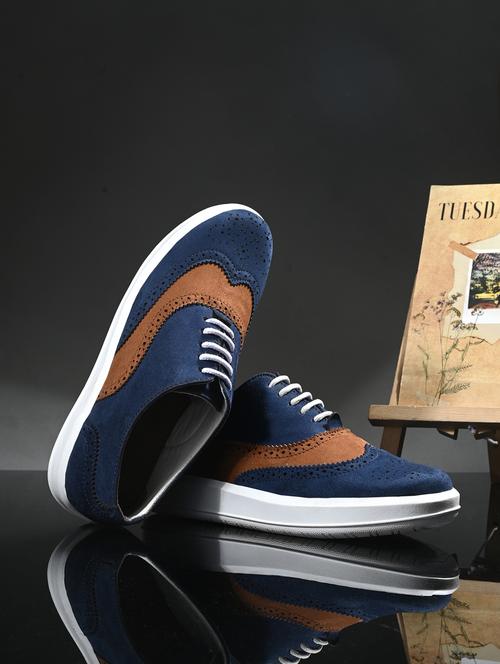 men blue lace up sneaker - 21983065 - Standard Image - 0