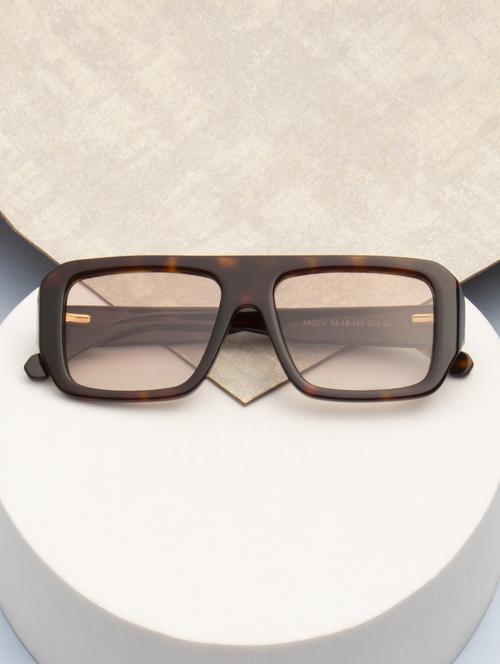 ted smith unisex light brown aviator premium acetate sunglasses with polarised lens - 21983075 - Standard Image - 0