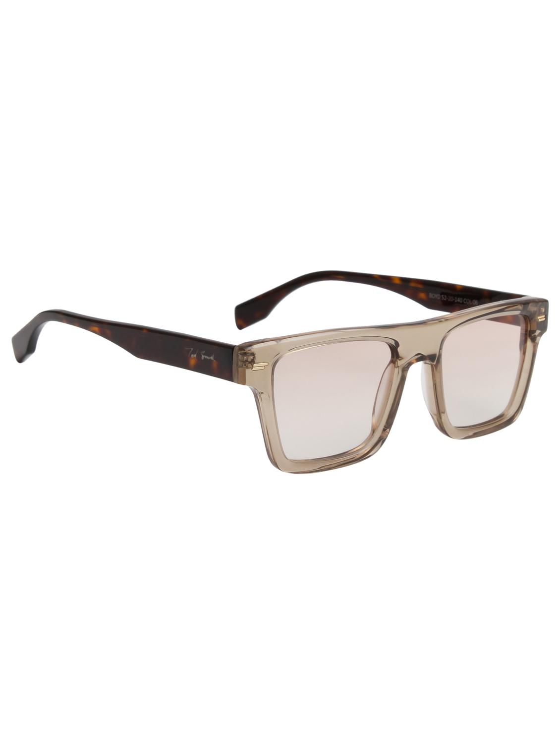ted smith unisex light brown square luxury acetate sunglasses with polarised lens - 21983078 - Standard Image - 2