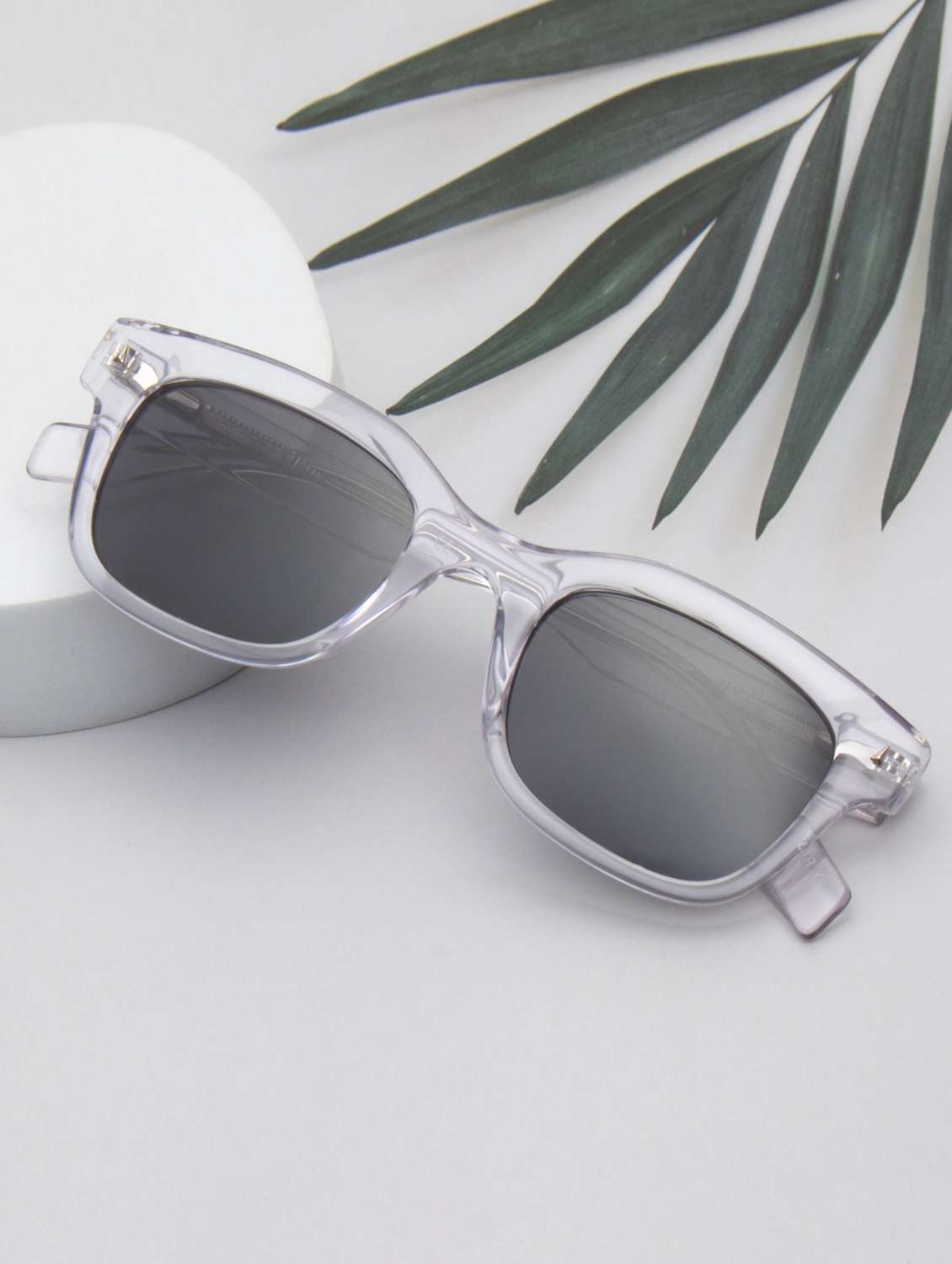 ted smith unisex crystal-black wayfarer premium acetate sunglasses with polarised lens