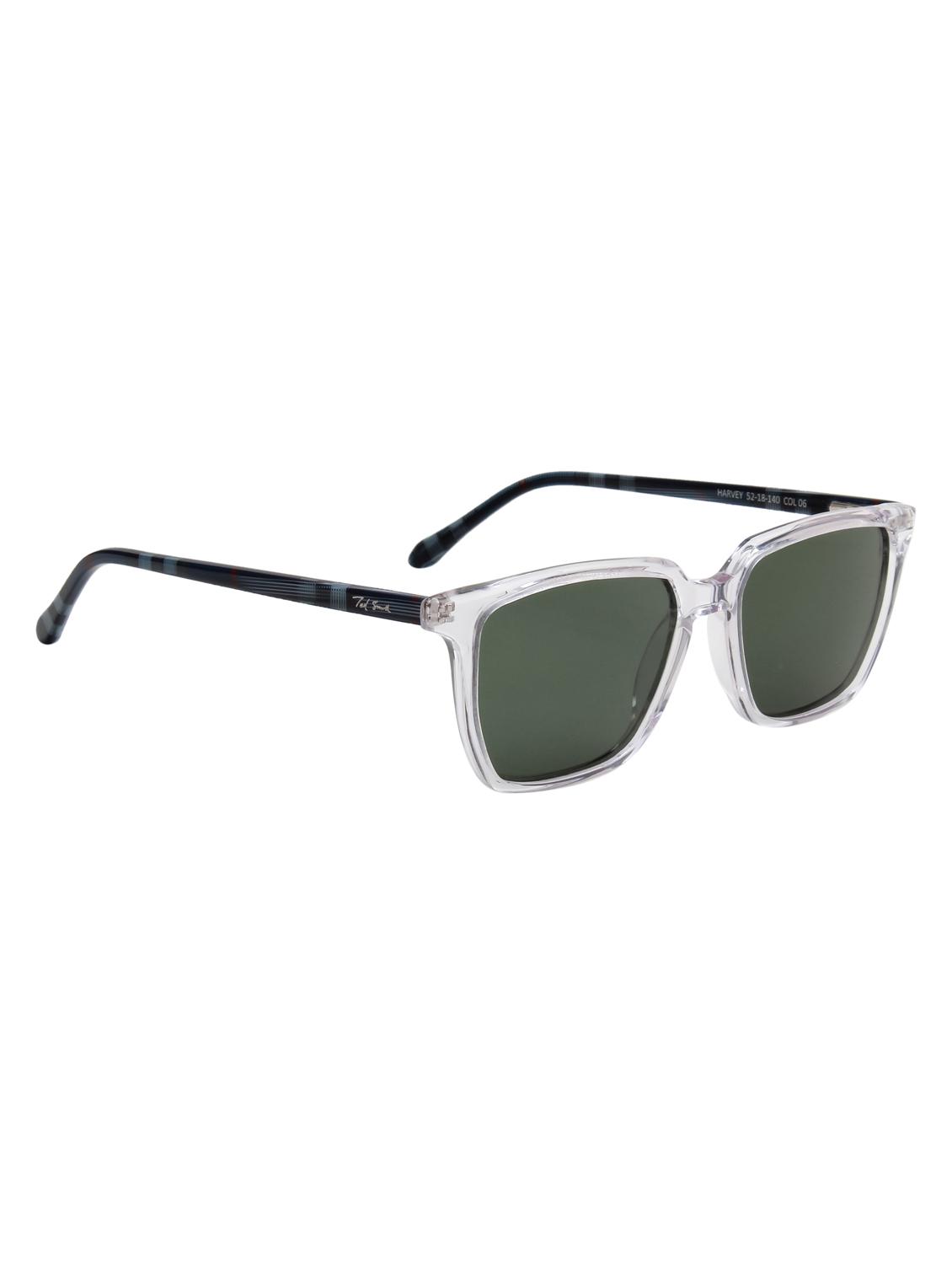 ted smith unisex crystal-green wayfarer luxury acetate sunglasses with polarised lens - 21983088 - Standard Image - 2