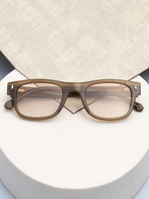 ted smith unisex brown wayfarer premium acetate sunglasses with polarised lens - 21983091 -  Standard Image - 0