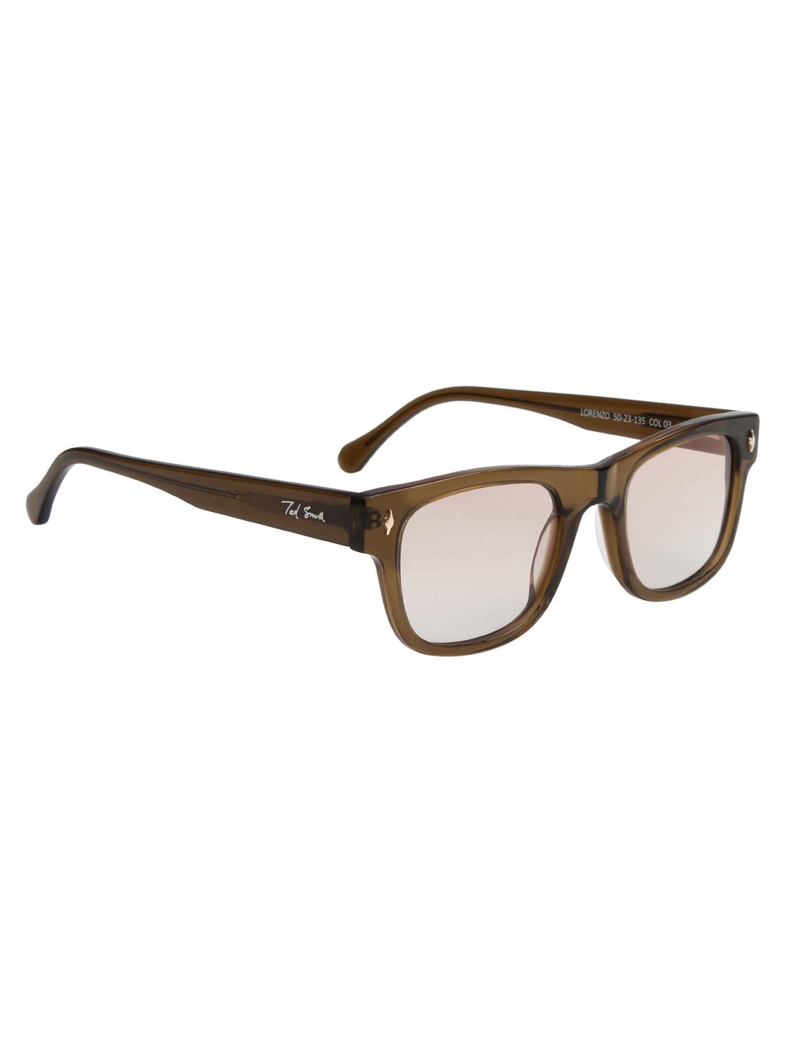 ted smith unisex brown wayfarer premium acetate sunglasses with polarised lens - 21983091 - Standard Image - 2