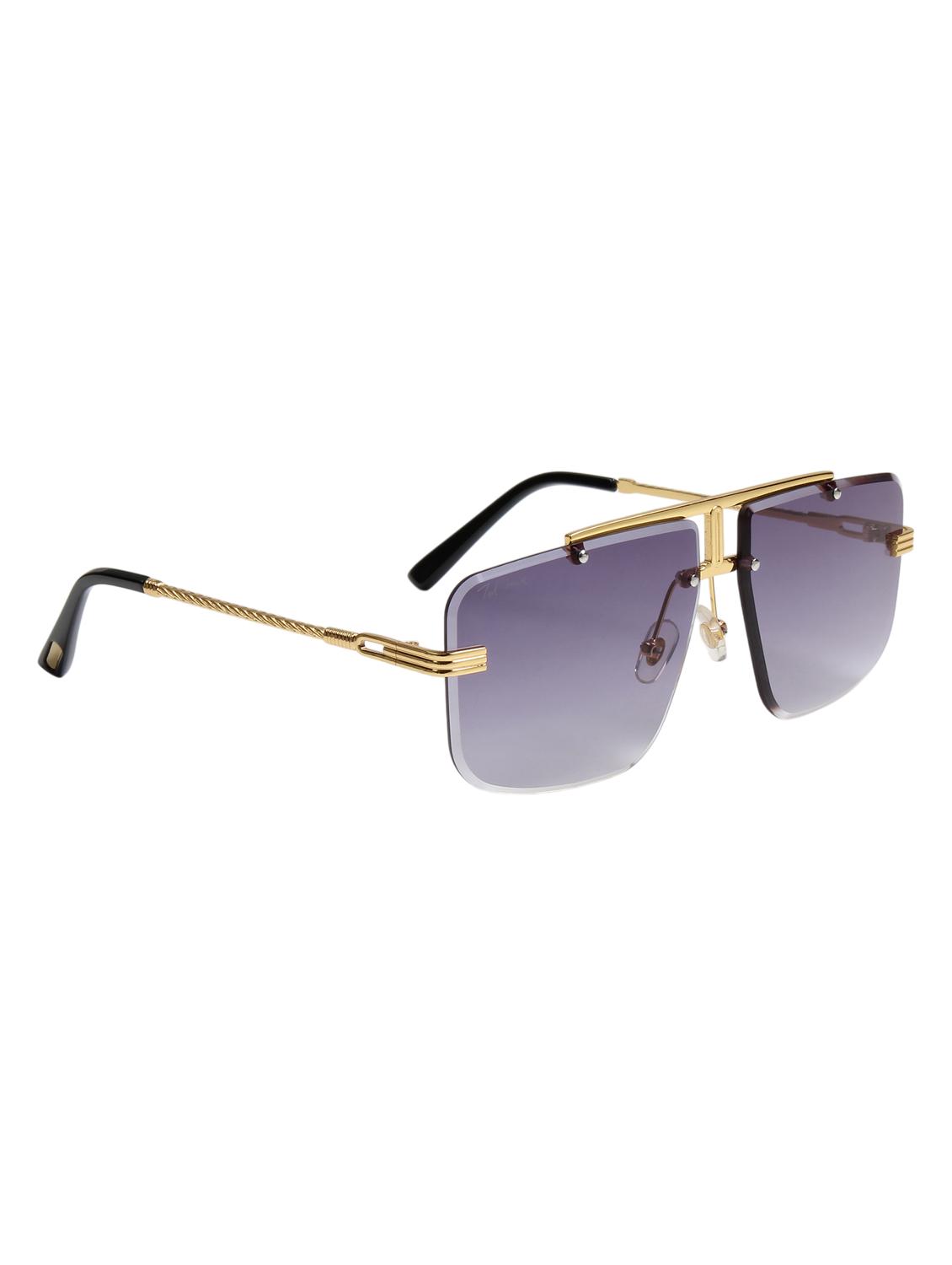 ted smith unisex gold-grey aviator rimless sunglasses with uv protected lens - 21983093 - Standard Image - 2