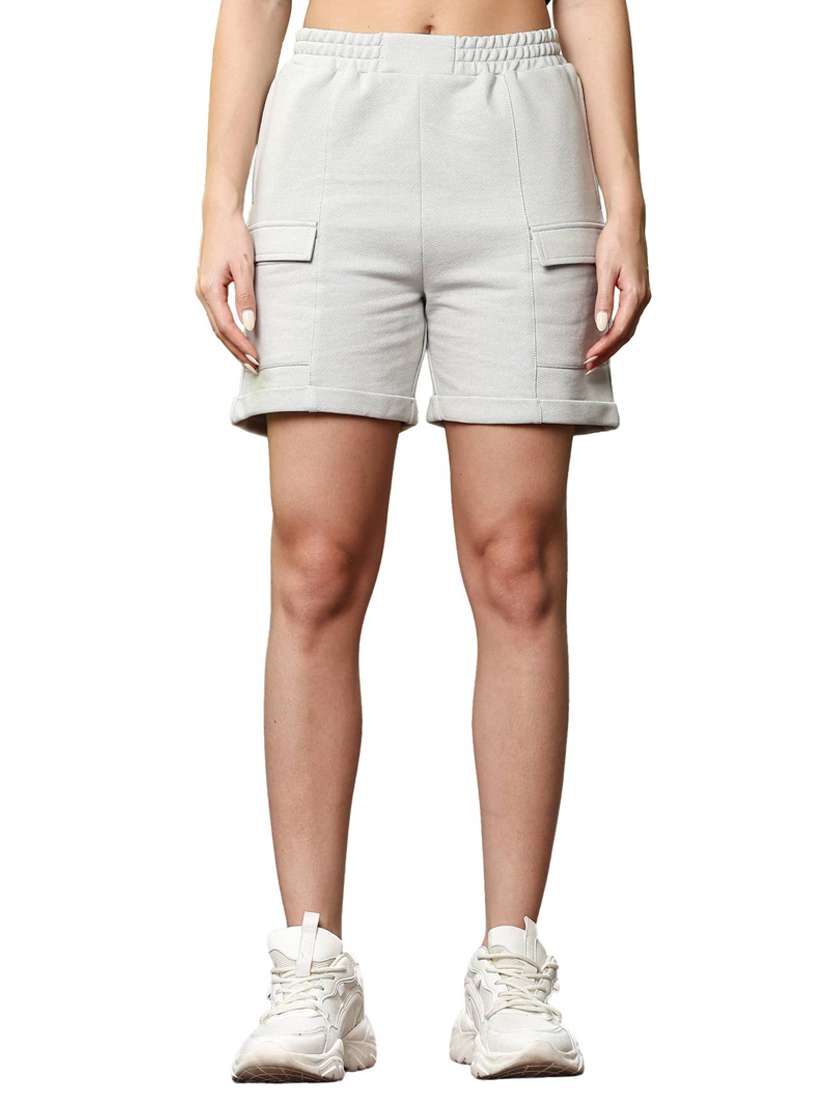 grey cotton bermuda shorts