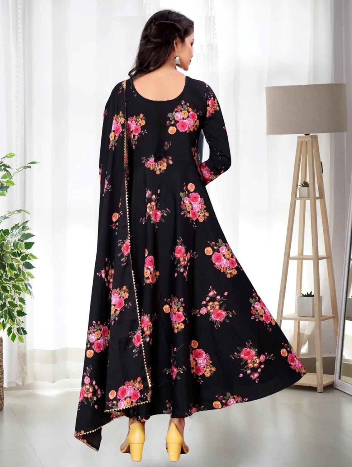 women floral print anarkali kurta and dupatta set - 21983148 - Standard Image - 2