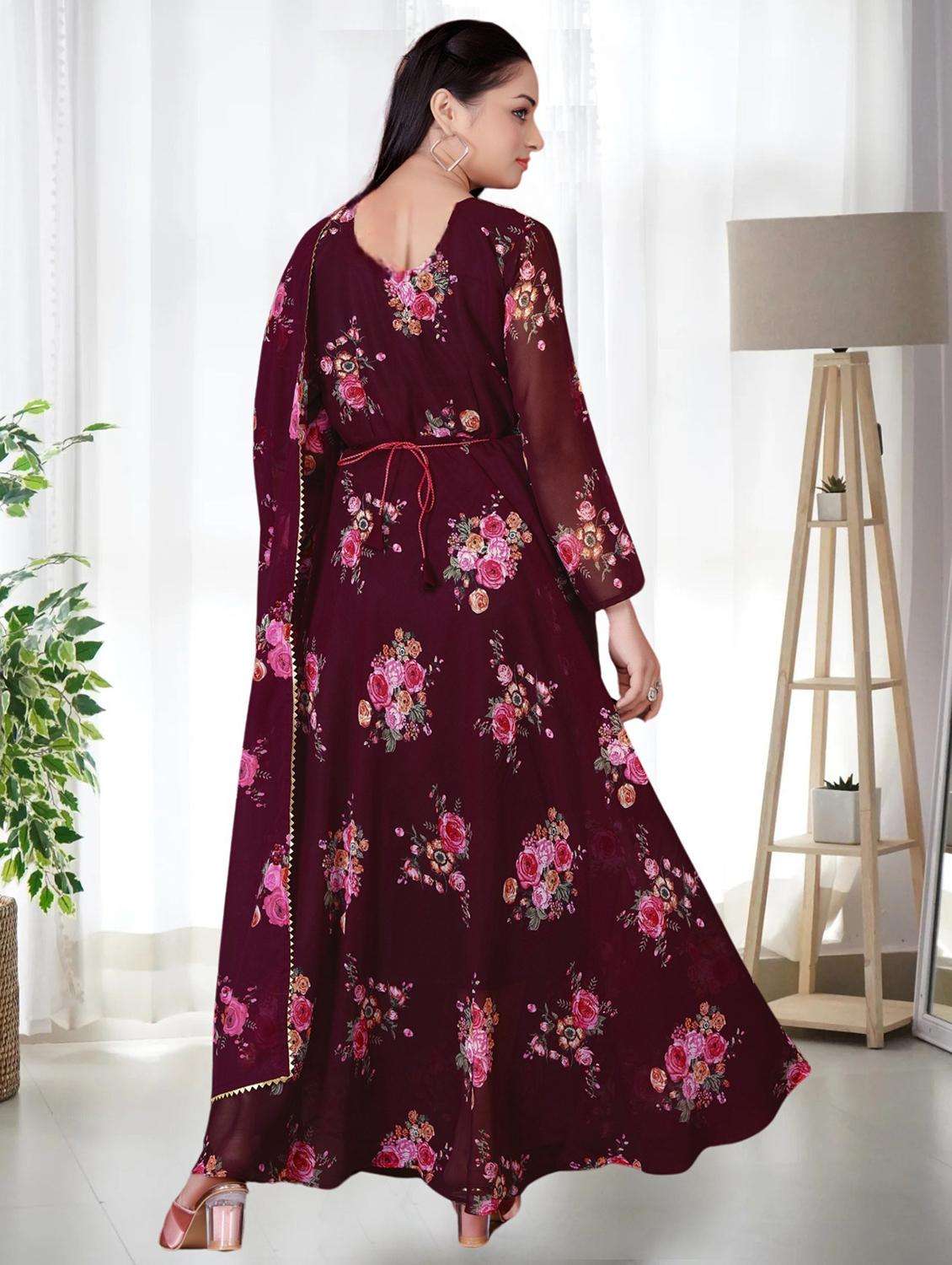 women floral print anarkali kurta and dupatta set - 21983149 -  Standard Image - 2