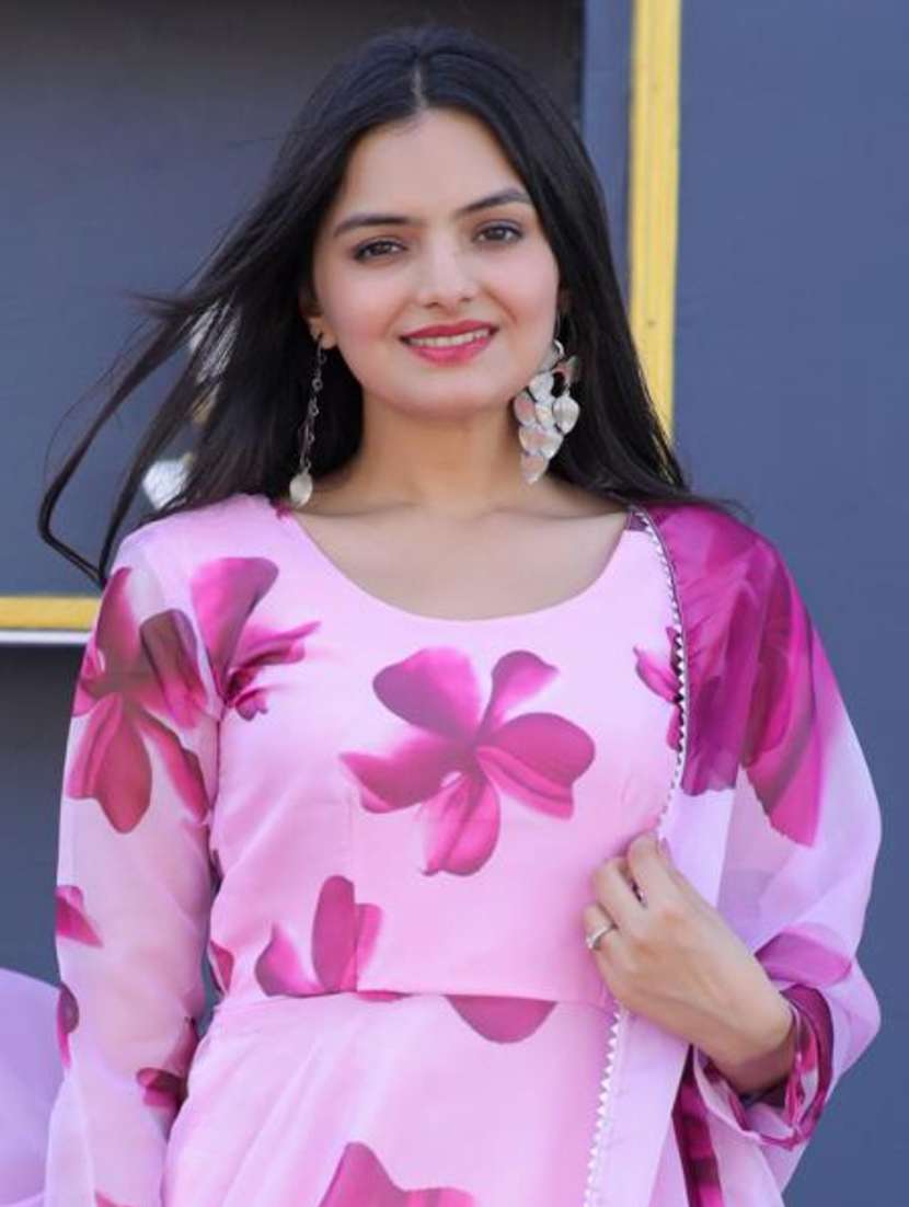 women floral print anarkali kurta and dupatta set - 21983248 -  Standard Image - 2