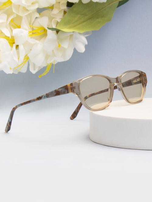 ted smith women brown cat eye premium acetate sunglasses with polarised lens - 21983292 - Standard Image - 0