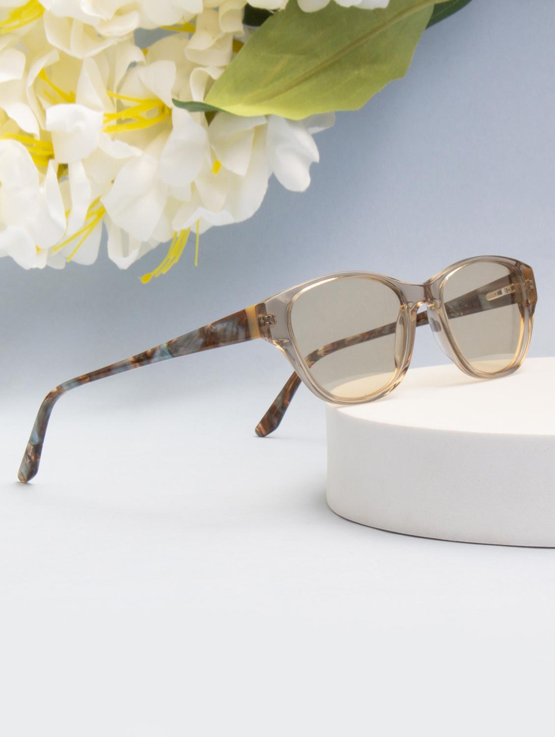 ted smith women brown cat eye premium acetate sunglasses with polarised lens - 21983292 - Zoom Image - 0