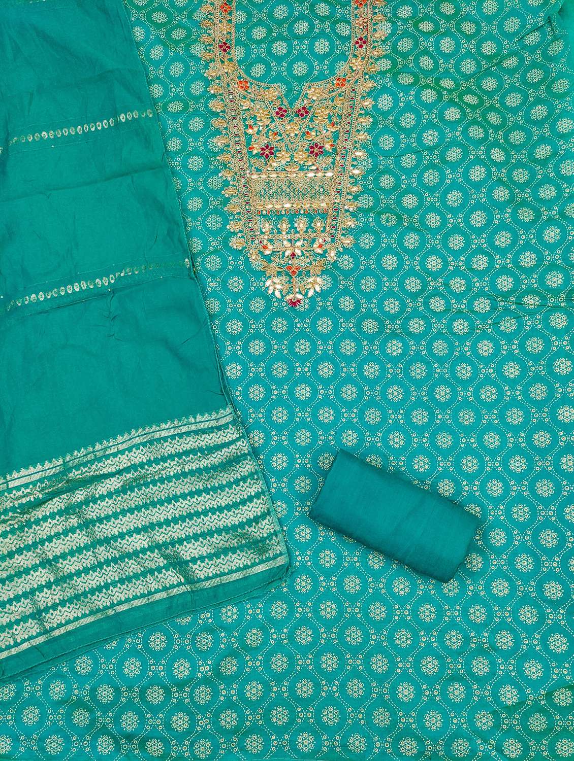 women self design embroidered unstitched suit set - 21983350 -  Standard Image - 2