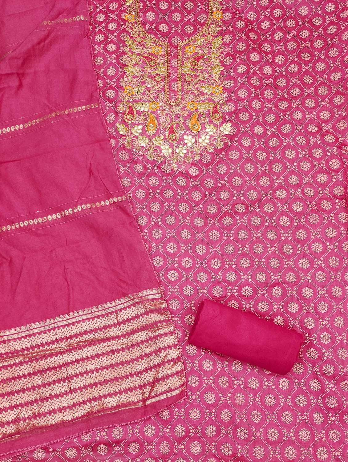 women printed embroidered unstitched suit set - 21983353 -  Standard Image - 2