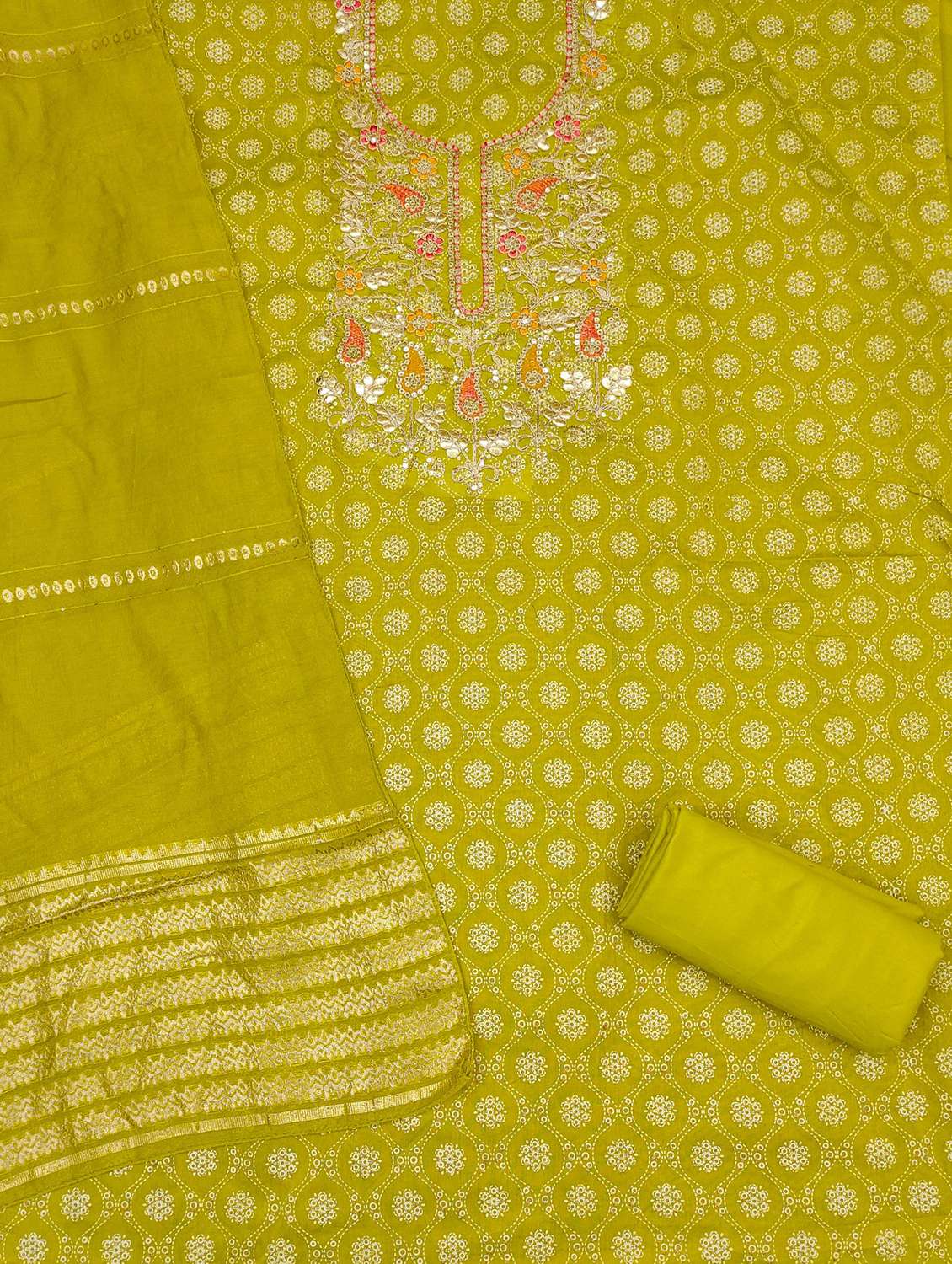 women printed embroidered unstitched suit set - 21983355 -  Standard Image - 2