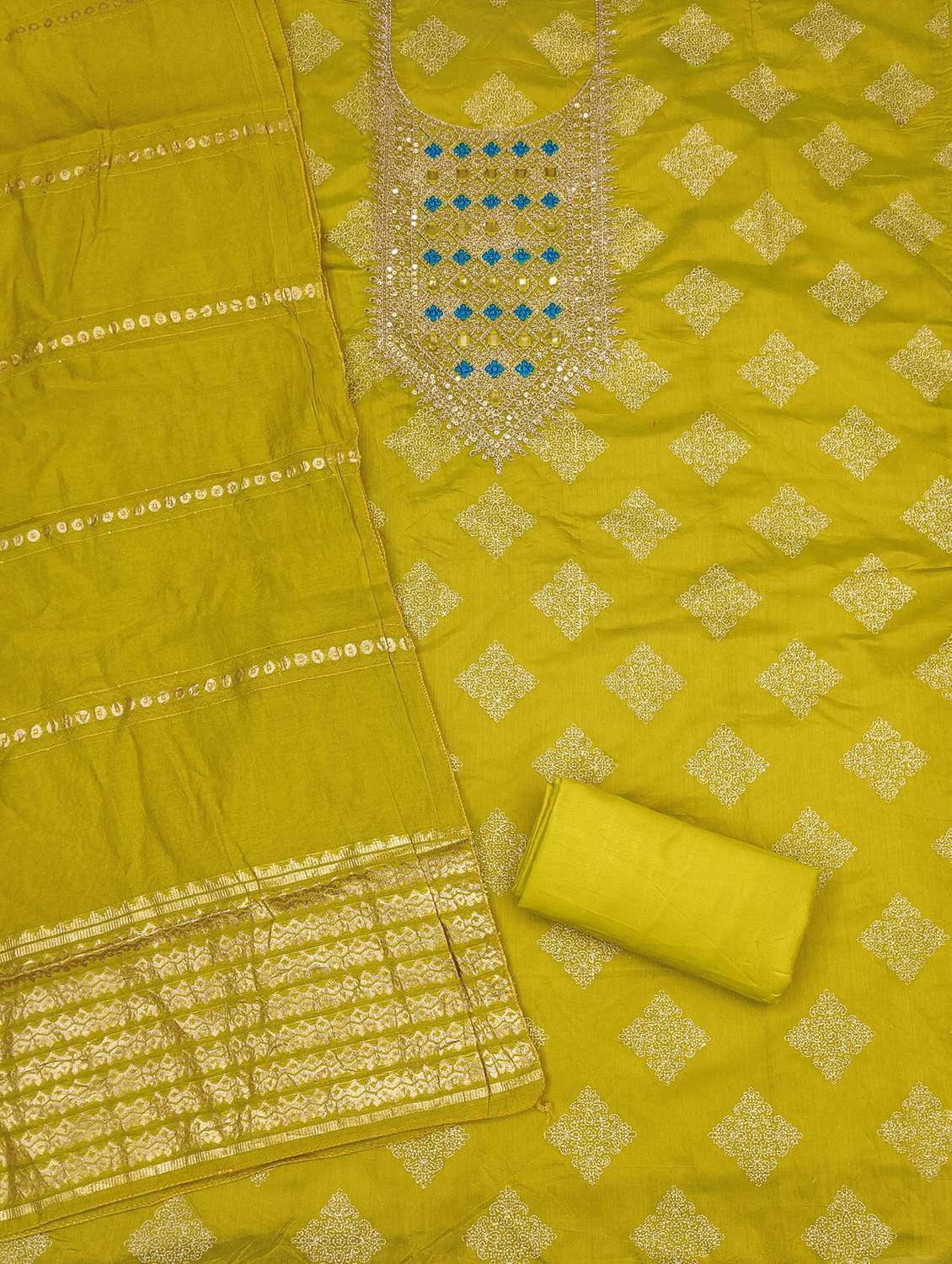 women printed embroidered unstitched suit set - 21983359 -  Standard Image - 2