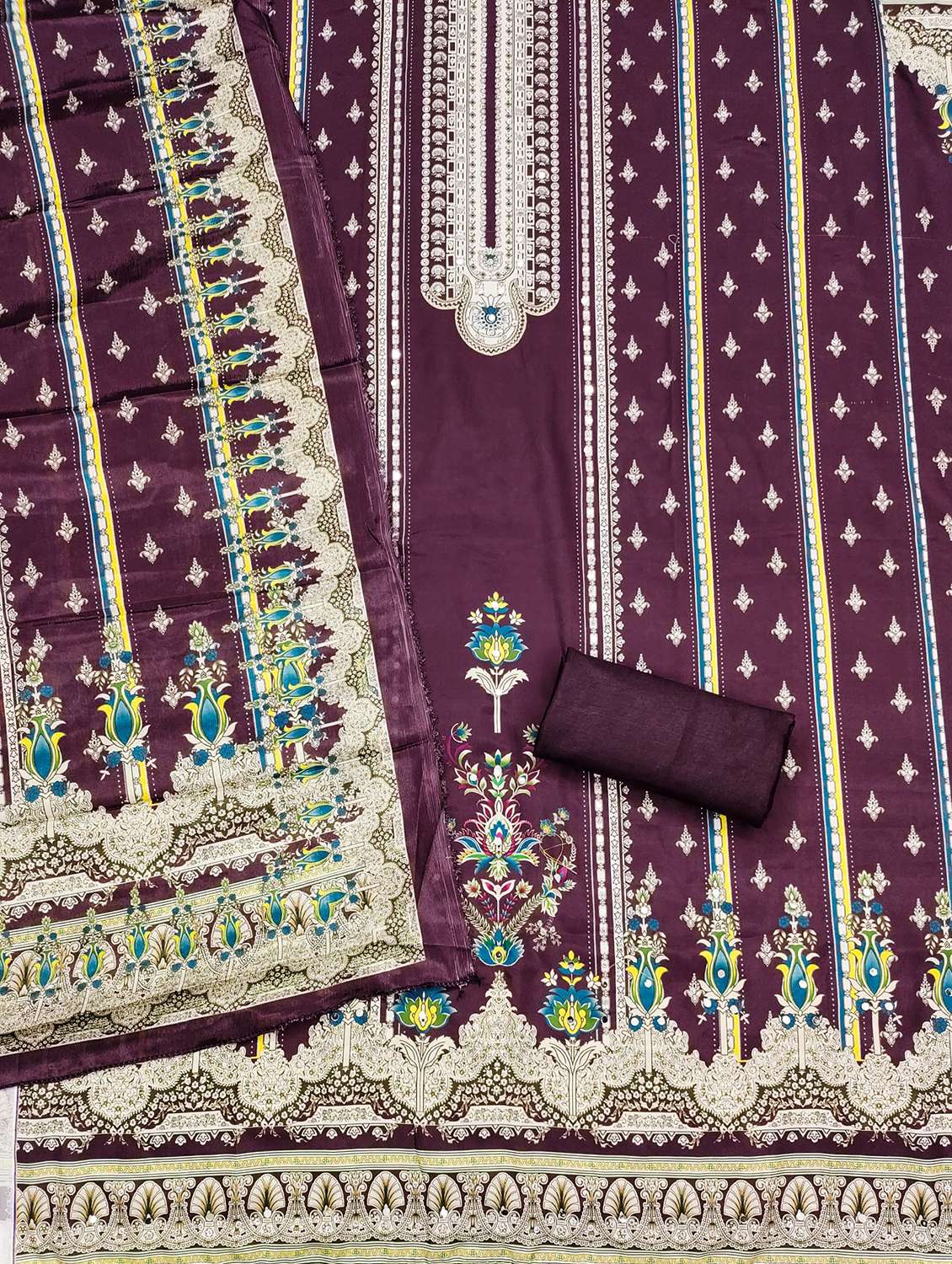 women printed embellished unstitched suit set - 21983369 -  Standard Image - 2