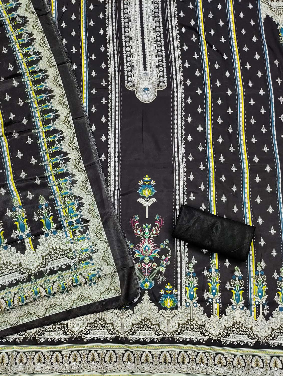 women printed embellished unstitched suit set - 21983371 -  Standard Image - 2