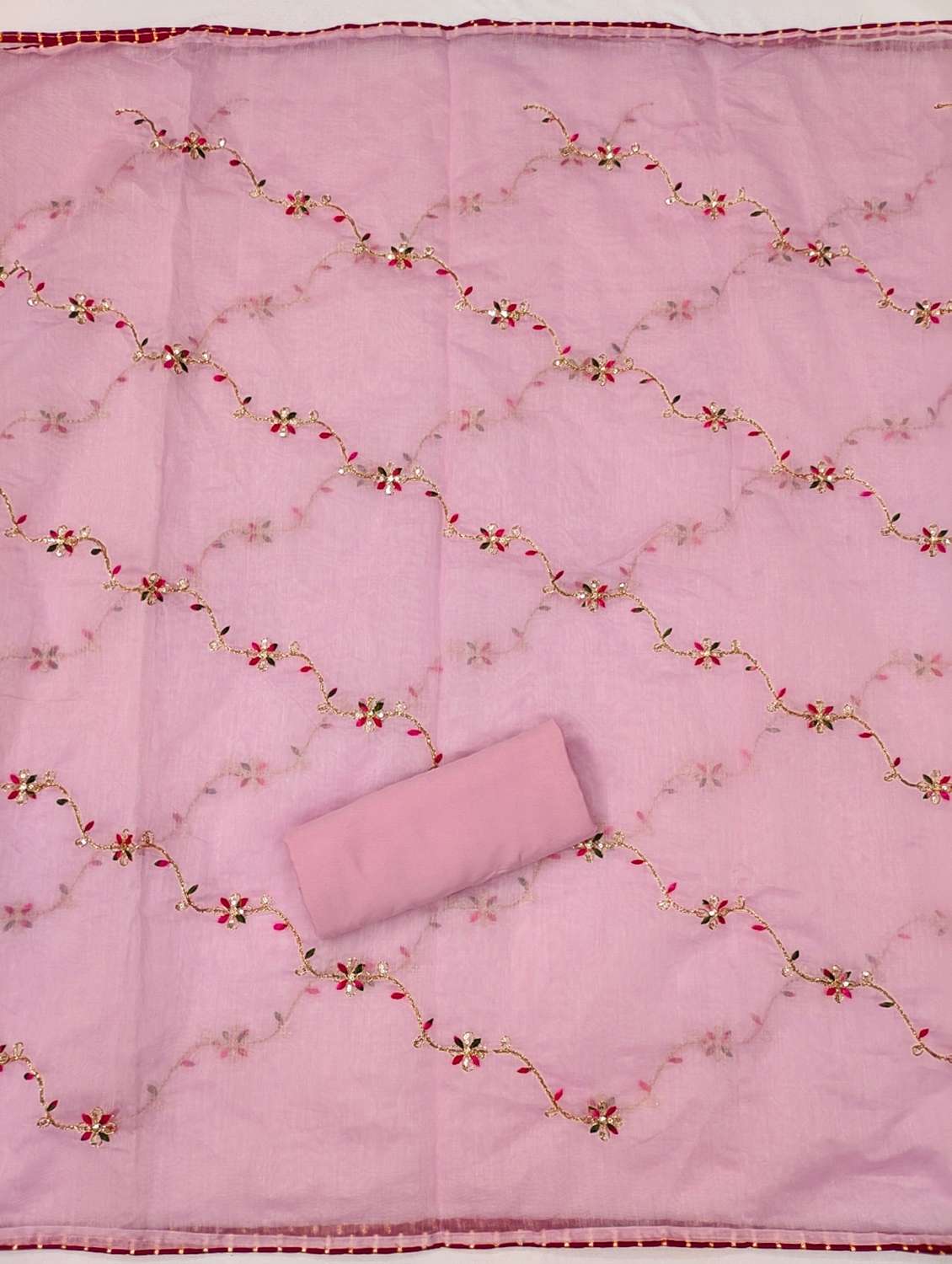 women solid with work embroidered unstitched suit set - 21983428 -  Standard Image - 2