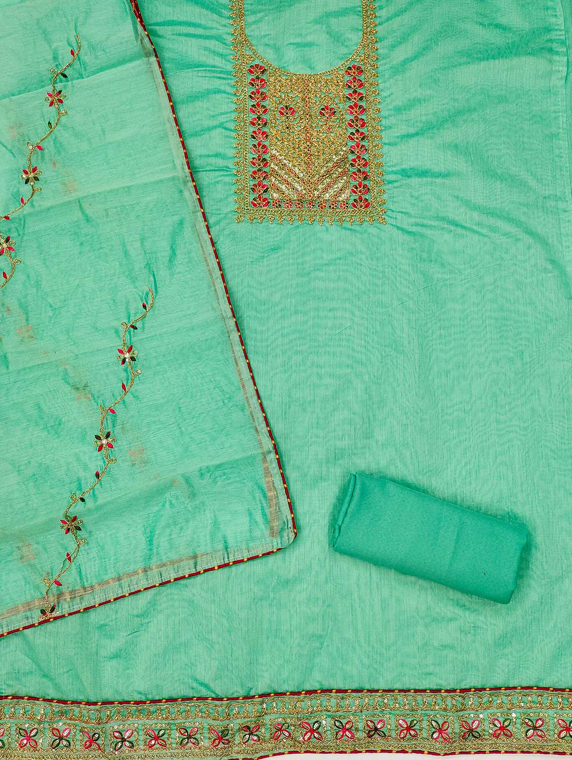 women solid with work embroidered unstitched suit set - 21983431 -  Standard Image - 2