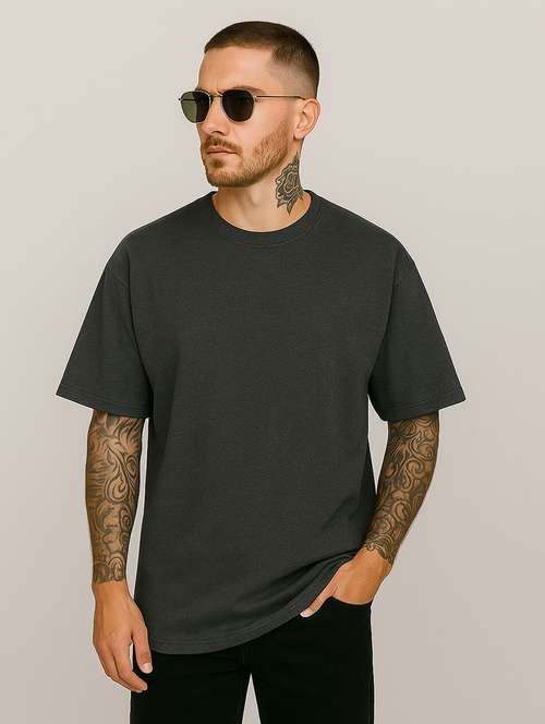men solid short sleeve oversized t-shirt - 21983433 -  Standard Image - 0