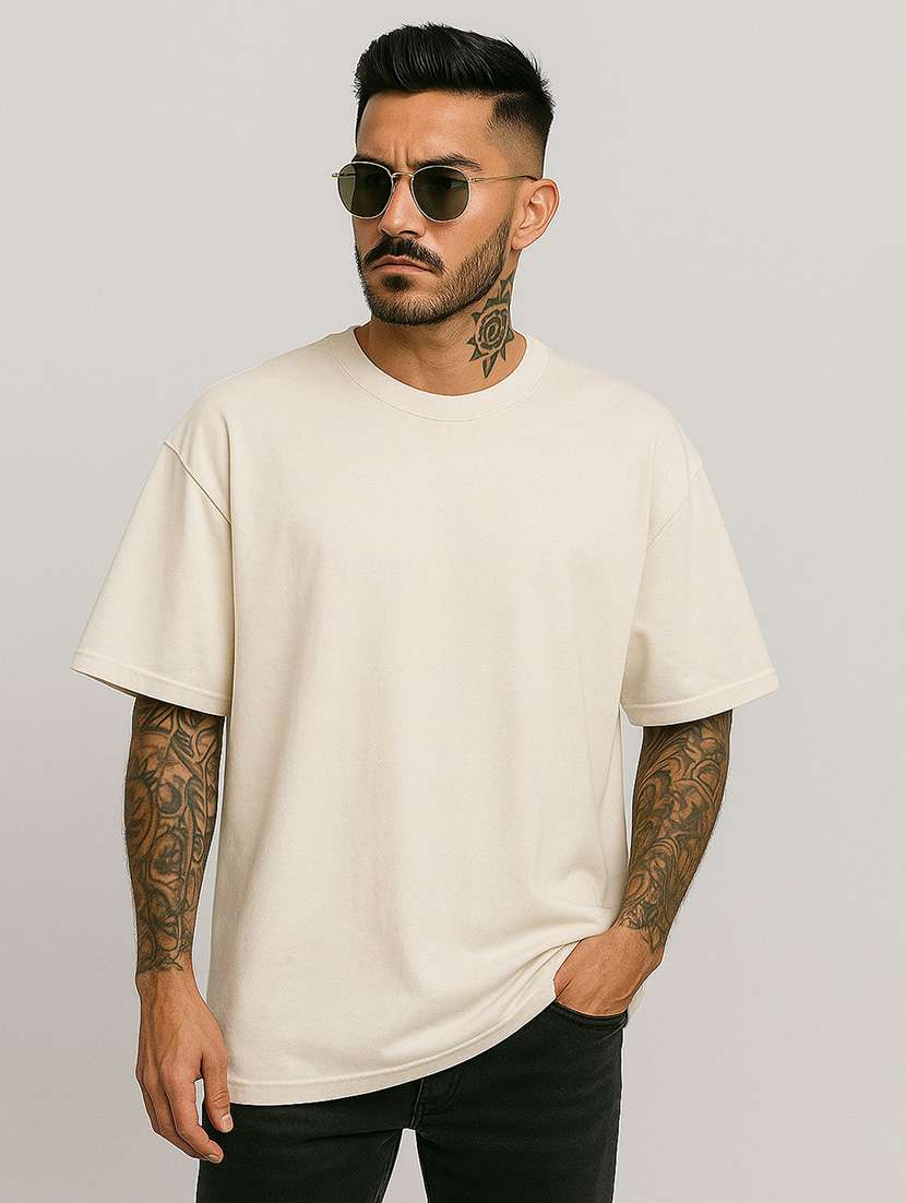 men solid short sleeve oversized t-shirt