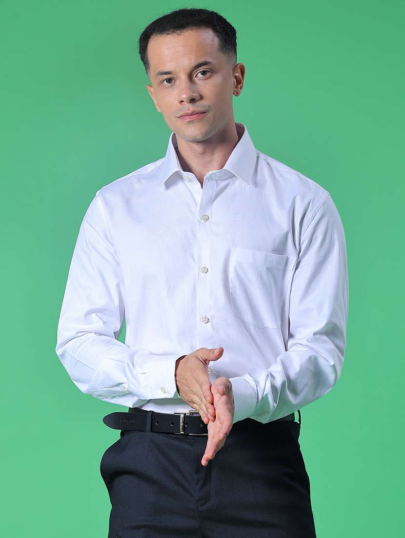 men solid collared long sleeve shirt - 21983524 -  Standard Image - 2