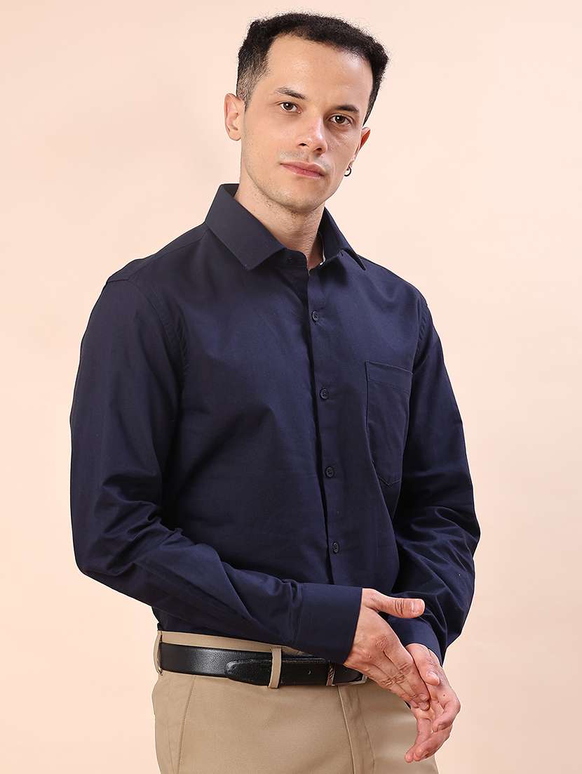 men solid collared long sleeve shirt - 21983526 -  Standard Image - 2