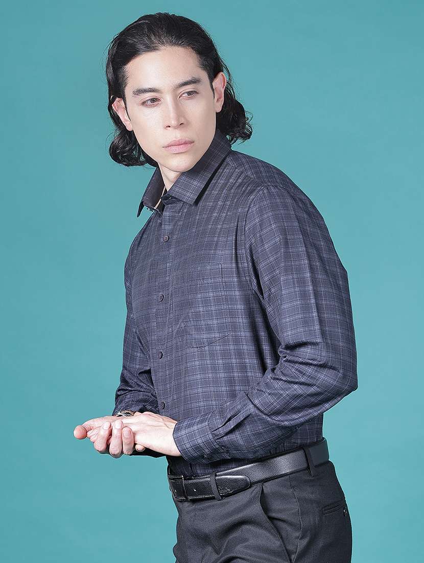 men checkered long sleeve regular fit formal shirt - 21983528 -  Standard Image - 2