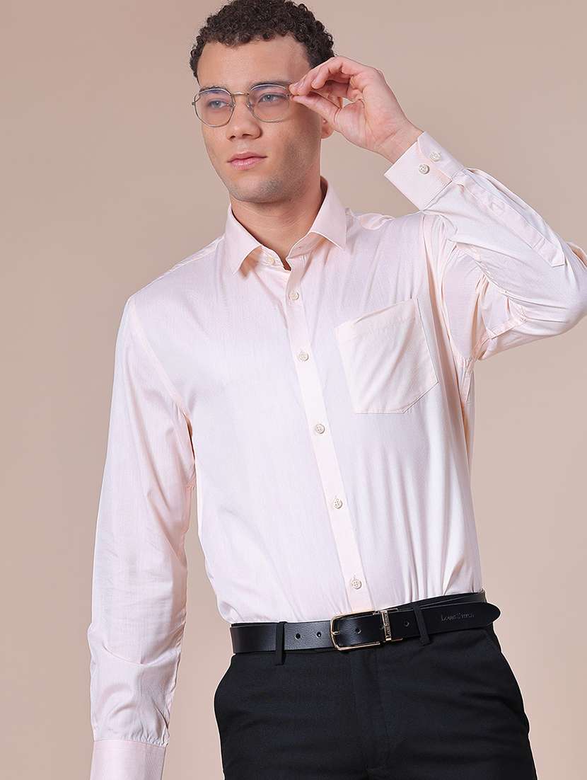  men solid collared long sleeve shirt