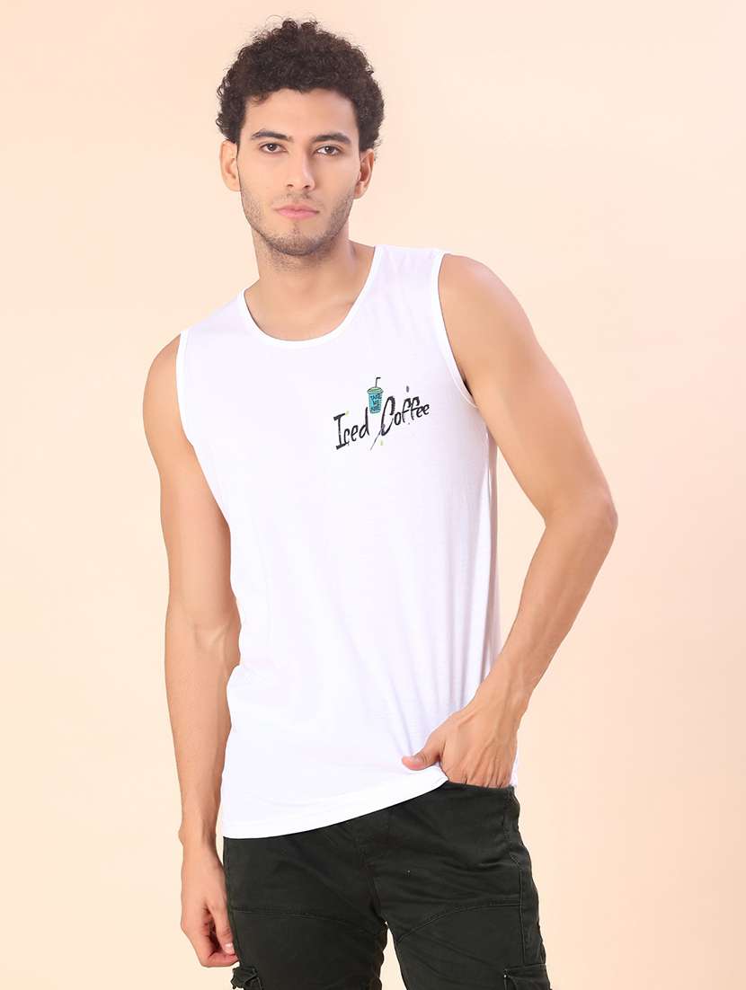 men printed sleeveless regular fit t-shirt - 21983691 -  Standard Image - 2